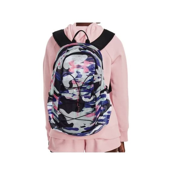 Under Armour 1372288  Hustle Mesh Backpack Unisex White / Blue / Pink - Picture 2 of 2